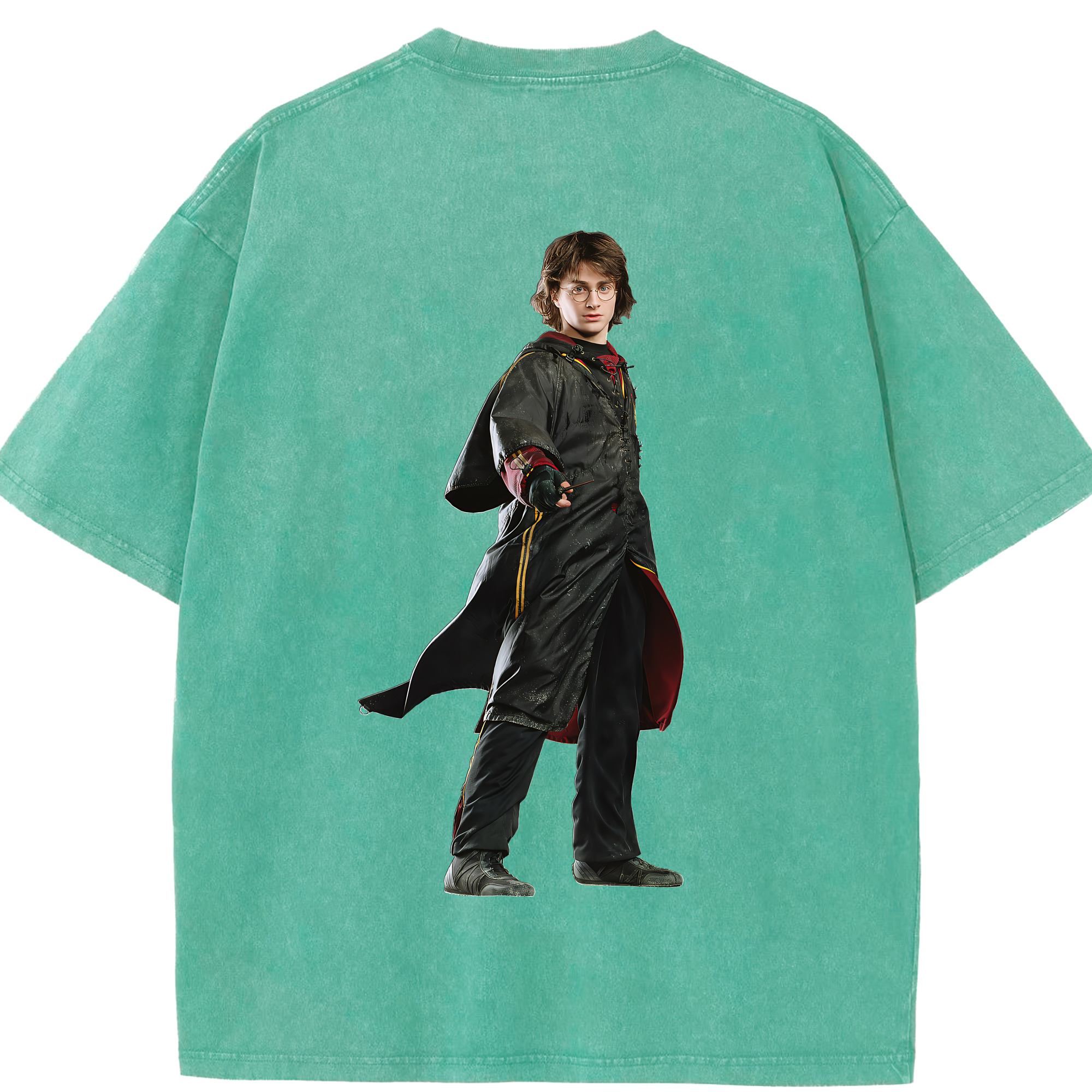 （画像用） Harry Potter ハリー・ポッターシリーズ 綿100% ヴィンテージ風 半袖Tシャツ（背面プリント）